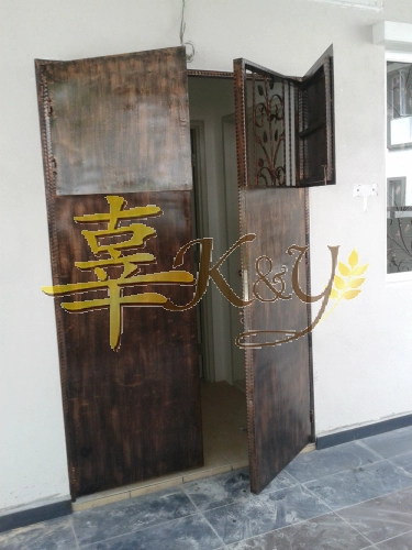 Wrought Iron 2-In-1 Steel Full Metal Swing Door 