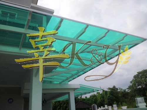 Mild Steel Polycarbonate Green Clear Colour(3mm)Pergola Roof Awning -Frame&Arm Ms 1 1/2x3(1.6) or Ms 2x4(1.6) Hollow ,Bean 2x5(1.9) Hollow