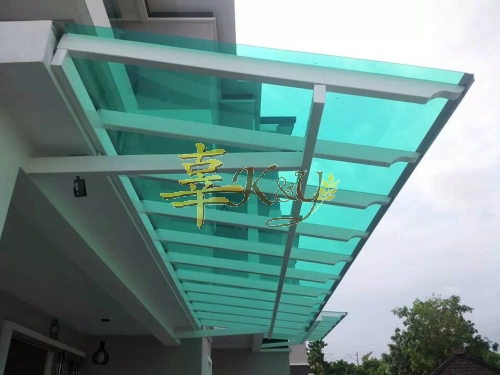 Mild Steel Polycarbonate Green Clear Colour(3mm)Pergola Roof Awning -Frame&Arm Ms 1 1/2x3(1.6) or Ms 2x4(1.6) Hollow ,Bean 2x5(1.9) Hollow