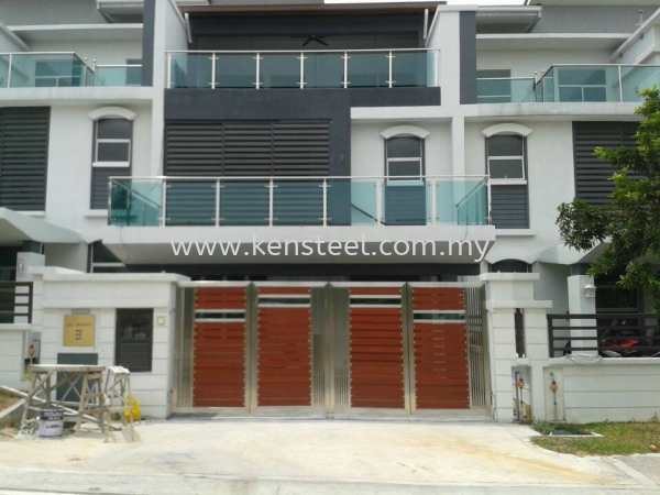 wood colour main gate29 Stainless Steel Wood Colour Main Gate Seri Kembangan, Selangor, Kuala Lumpur, KL, Malaysia. Supplier, Suppliers, Supplies, Supply | Kensteel