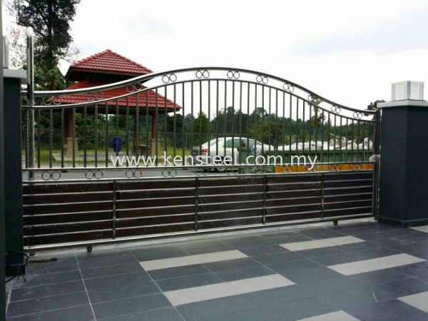 wood colour main gate30 Stainless Steel Wood Colour Main Gate Seri Kembangan, Selangor, Kuala Lumpur, KL, Malaysia. Supplier, Suppliers, Supplies, Supply | Kensteel