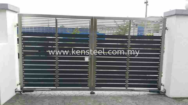 wood colour main gate32 Stainless Steel Wood Colour Main Gate Seri Kembangan, Selangor, Kuala Lumpur, KL, Malaysia. Supplier, Suppliers, Supplies, Supply | Kensteel
