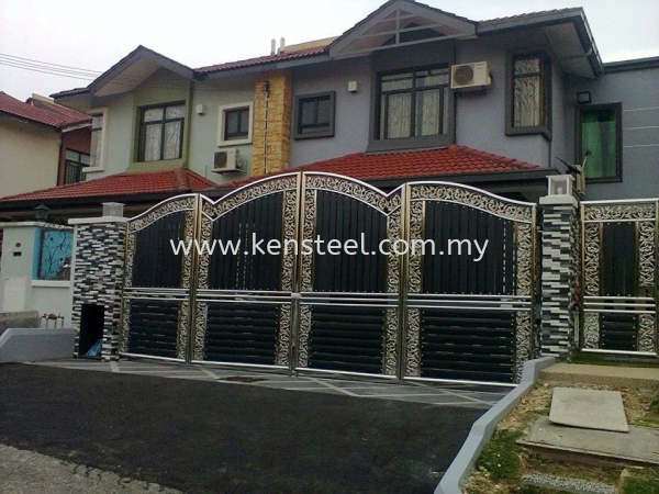 wood colour main gate37 Stainless Steel Wood Colour Main Gate Seri Kembangan, Selangor, Kuala Lumpur, KL, Malaysia. Supplier, Suppliers, Supplies, Supply | Kensteel