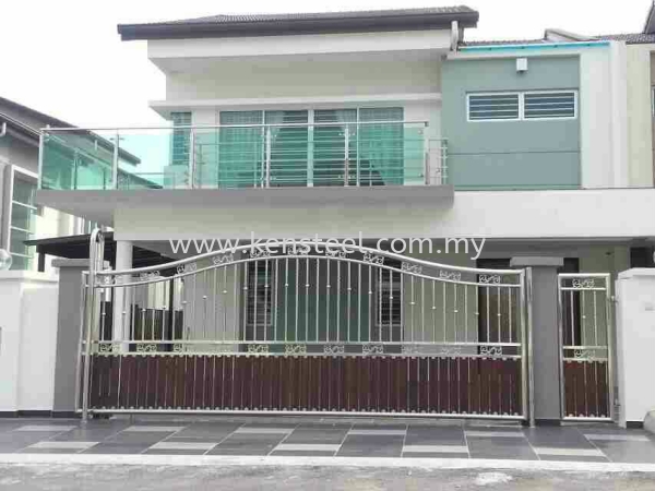 wood colour main gate39 Stainless Steel Wood Colour Main Gate Seri Kembangan, Selangor, Kuala Lumpur, KL, Malaysia. Supplier, Suppliers, Supplies, Supply | Kensteel