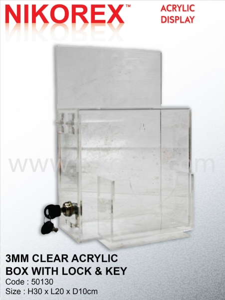 366001 - ACRYLIC BOX 30Hx20Lx10Dcm (3mm Thick) ORGANIZERS & DISPLAY Malaysia, Johor Bahru (JB), Kuala Lumpur (KL), Selangor, Melaka, Perak, Pahang, Singapore Supplier, Manufacturer, Supply, Supplies | Nikorex Display Products (M) Sdn Bhd