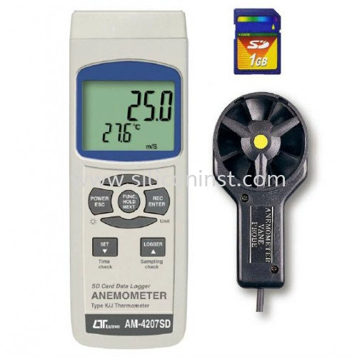 Lutron Anemometer (+ TypeK/J Temp) - AM-4207SD