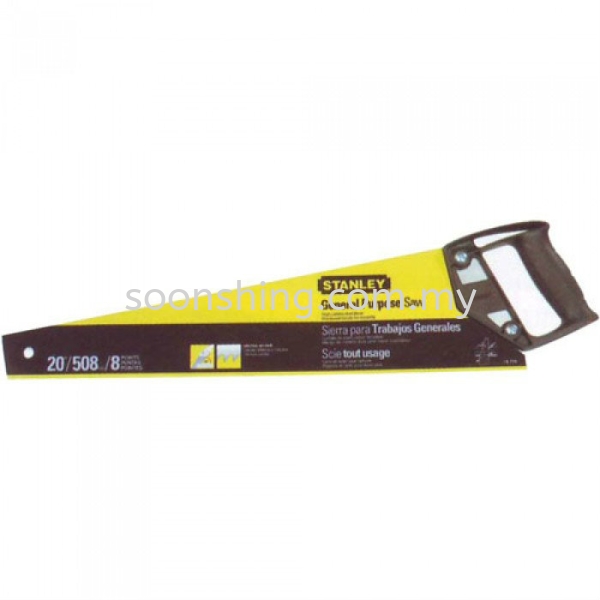 Stanley 20-082 Crosscut Plastic Handle Saw 22" Cutting and Holding Tools Hardware Johor Bahru (JB), Malaysia Supplier, Wholesaler, Exporter, Supply | Soon Shing Building Materials Sdn Bhd