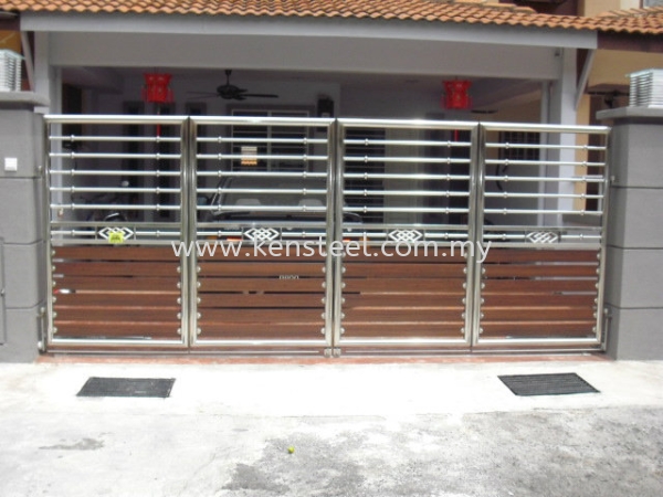 wood colour main gate55 Stainless Steel Wood Colour Main Gate Seri Kembangan, Selangor, Kuala Lumpur, KL, Malaysia. Supplier, Suppliers, Supplies, Supply | Kensteel