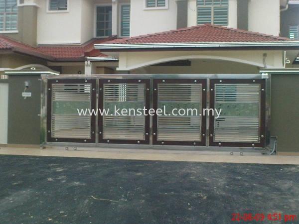 wood colour main gate60 Stainless Steel Wood Colour Main Gate Seri Kembangan, Selangor, Kuala Lumpur, KL, Malaysia. Supplier, Suppliers, Supplies, Supply | Kensteel