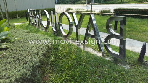 Residential Sign of Symbol /in side Laisure Farm Gelang Patah /3D Stainless steel Freestanding ground sign (click for more detail)