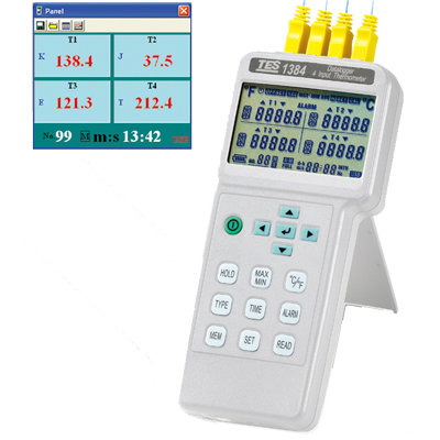 4 Input Thermometer / Datalogger TES-1384