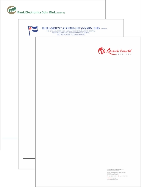 Letterhead Letterhead Penang, Pulau Pinang, Malaysia Supplier, Suppliers, Supply, Supplies | De Print Management Sdn Bhd