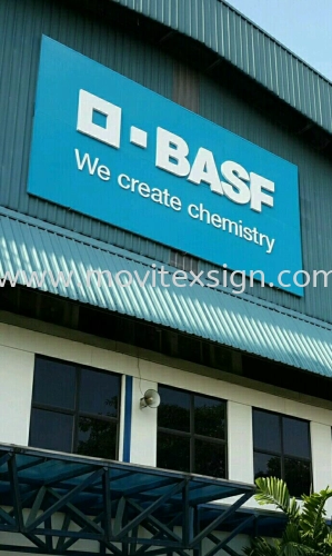 factory sign in 3D Aluminium lettering on Alucobond Base 