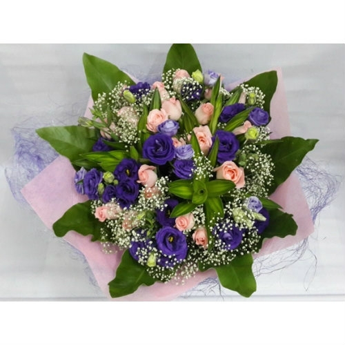 Pink Rose, Eustomas Bouquet (HB-225) Eustomas Hand Bouquet Kuala Lumpur (KL), Selangor, Malaysia Supplier, Suppliers, Supply, Supplies | Shirley Florist