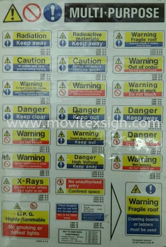 multi purpose safety sign/ label sign 