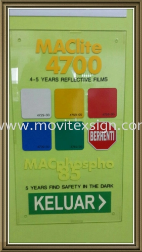 reflective film sample chart board 