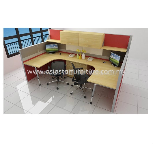 CLUSTER OF 2 OFFICE PARTITION WORKSTATION - Partition Workstation Sentul | Partition Workstation Brickfield | Partition Workstation Damansara Jaya | Partition Workstation Uptown PJ