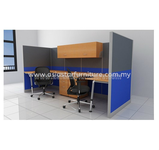 CLUSTER OF 2 OFFICE PARTITION WORKSTATION - Partition Workstation Kepong | Partition Workstation Segambut | Partition Workstation Kelana Jaya | Partition Workstation Oasis Ara Damansara