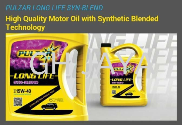 PULZAR LONG LIFE SYN-BLEND PULZAR Car Lubricant Kedah, Sungai Petani, Malaysia Supplier, Suppliers, Supply, Supplies | GH Jaya Autoparts Sdn Bhd