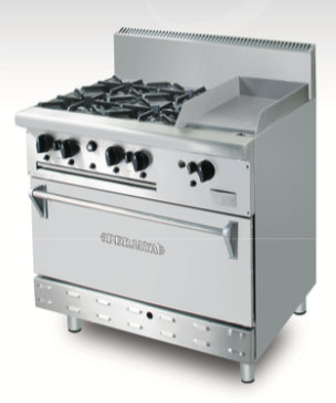 Deluxe Range Oven + Open Burners + Griddle Combination Burner 