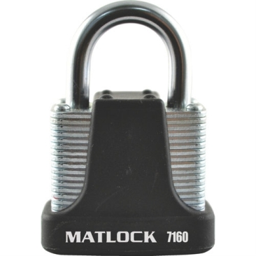 MTL9507160K - 40mm 4 PIN STRONG PADLOCK BLACK KEYED ALIKE