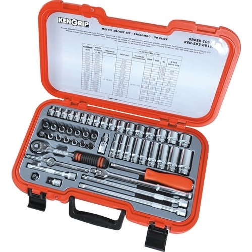 METRIC 50PC KEN-GRIP SOCKET SET 3/8" SQ DR