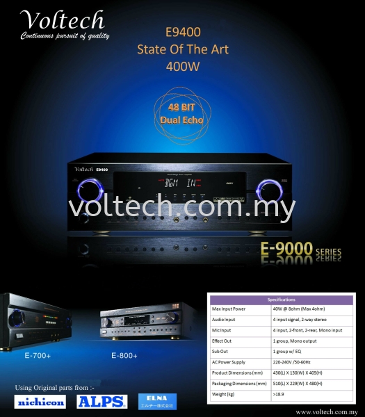 E9400 Voltech Karaoke Amp Johor Bahru, JB, Johor, Malaysia. Supplier, Suppliers, Supplies, Supply | Voltech Professional