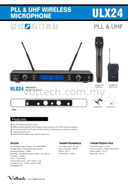 ULX24 Voltech Wireless Microphone Johor Bahru, JB, Johor, Malaysia. Supplier, Suppliers, Supplies, Supply | Voltech Professional