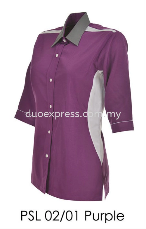PSL 02 01 Purple Ladies Corporate Shirt