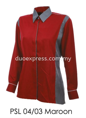 PSL 04 03 Maroon Ladies Corporate Shirt