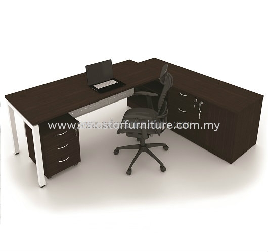 MUKI DIRECTOR OFFICE TABLE WITH SIDE CABINET & MOBILE PEDESTAL 3D - Top 10 Best Office Furniture Product Director Office Table | Director Office Table Cyber Jaya | Director Office Table Bangi | Director Office Table Kajang