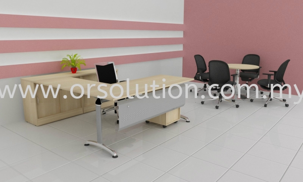 Steel Leg L Shape Table c/w Cabinet FST (47) T-Leg Office Table Johor Bahru (JB), Malaysia, Ekoflora Supplier, Suppliers, Supply, Supplies | OR Solution