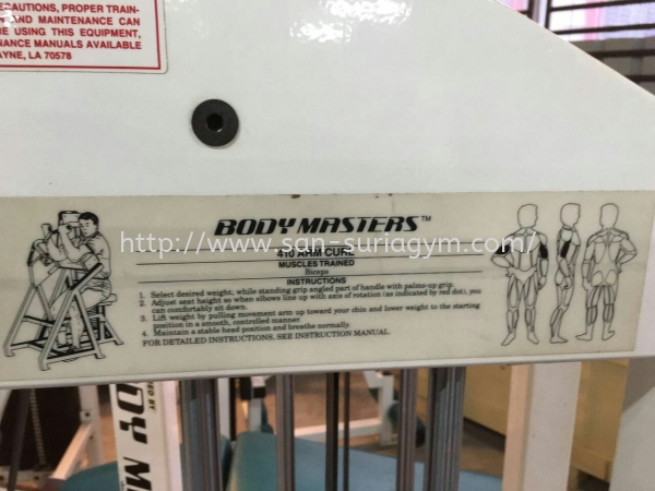 Used bodymaster bicep machine (SOLD) USED EQUIPMENTS FOR SALES Johor Bahru (JB), Penang, Taman Universiti, Skudai, Senai, Georgetown Supplier, Suppliers, Supply, Supplies | San Suria Gym