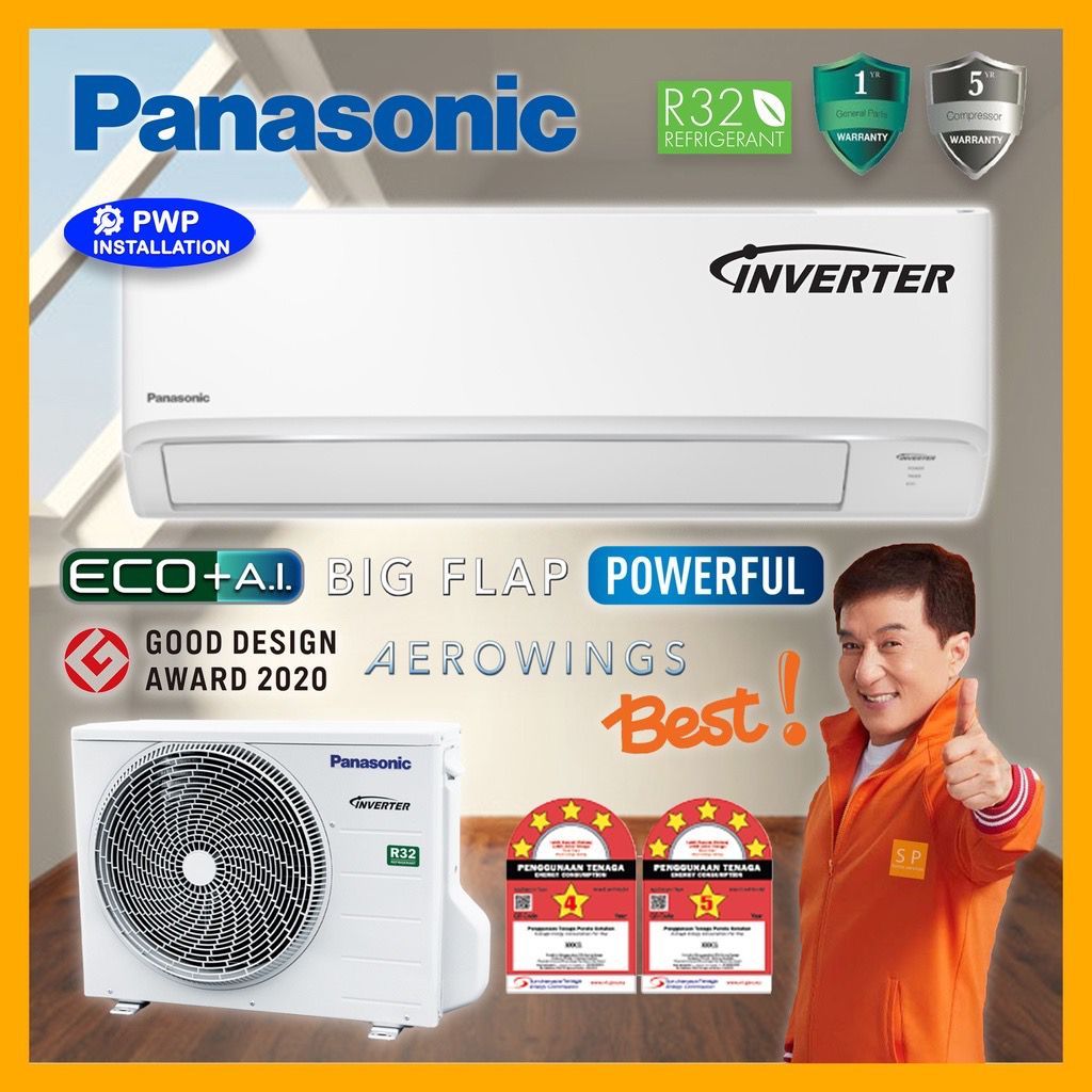 Panasonic 1HP - 2.5HP R32 Standard Inverter Air Conditioner PU Series (CSPU9A / CSPU12A / CSPU18A / CSPU24A)