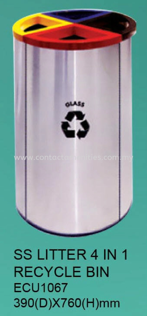ECU1067 - SS Litter 4 in 1 Recycle Bin