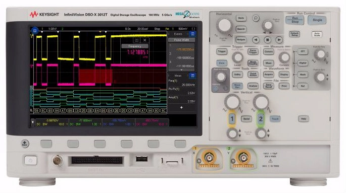 MSOX3012T Mixed Signal Oscilloscope: 100 MHz, 2 Analog Plus 16 Digital Channels