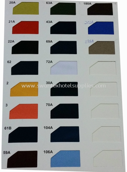 20A-TO-196A Plain Colour - 60 inch Gaberding  Cloth Colour Johor Bahru (JB), Malaysia Supplier, Suppliers, Supply, Supplies | Swantex Hotel Supplies