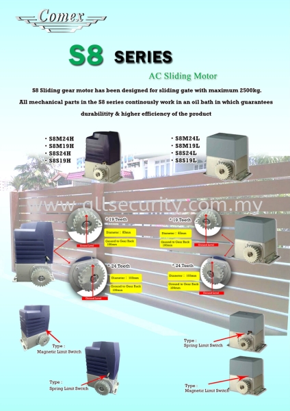 COMEX S8 Sliding Gear Motor COMEX Auto Gate System Singapore, Johor, Senai, Selangor, Seremban, Malaysia Manufacturer, Supplier, Supply, Supplies | AST Automation Pte Ltd