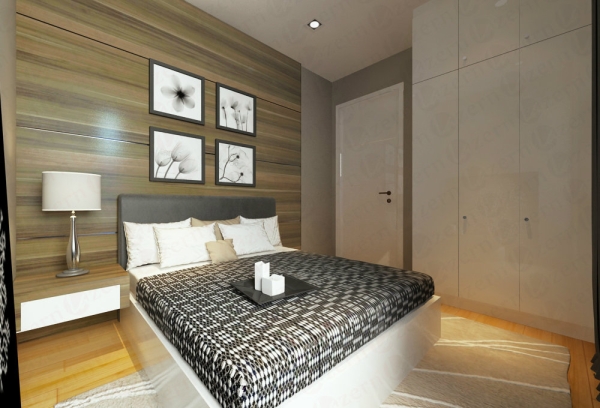 Selected woodgrain texture as bedhead Modern Contemporary Interior design for IJM's Condominium showroom in Kuala Lumpur, Malaysia. Shah Alam, Selangor, Kuala Lumpur (KL), Malaysia Service, Interior Design, Construction, Renovation | Lazern Sdn Bhd