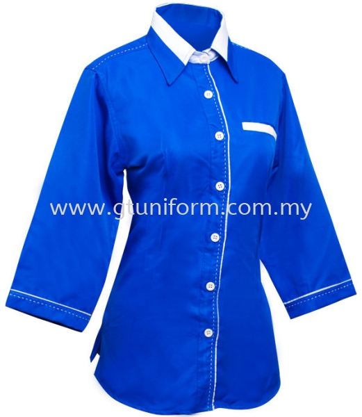 READY MADE UNIFORM F0305 (R.Blue & White) Series 3 - Polysoft Corporate Uniform Selangor, Kuala Lumpur (KL), Malaysia Supplier, Suppliers, Supply, Supplies | GT Uniform Sdn Bhd