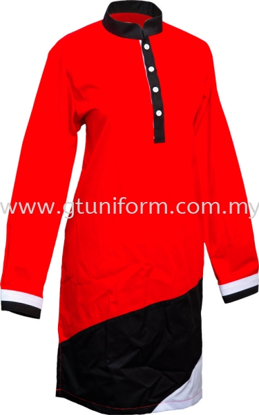 READY MADE UNIFORM MUSLIMAH H0701 (Red & Black & White) Series 7 Muslimah - Mini Drill Corporate Uniform Selangor, Kuala Lumpur (KL), Malaysia Supplier, Suppliers, Supply, Supplies | GT Uniform Sdn Bhd