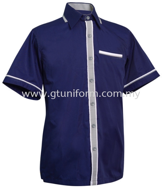 READY MADE UNIFORM M0806 (Navy & Grey & White) Series 8 - Mini Drill Corporate Uniform Selangor, Kuala Lumpur (KL), Malaysia Supplier, Suppliers, Supply, Supplies | GT Uniform Sdn Bhd