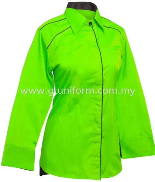 READY MADE UNIFORM F1004 (A.Green & Black) Series 10 - Mini Drill Corporate Uniform Selangor, Kuala Lumpur (KL), Malaysia Supplier, Suppliers, Supply, Supplies | GT Uniform Sdn Bhd