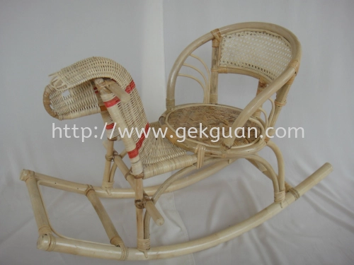 HOR 002 - RATTAN ROCKING HORSE WITH BACK