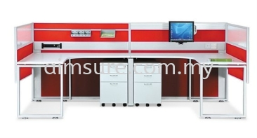 2 Pax U Shape Desking System (AIM28-C2-1-L-MV)