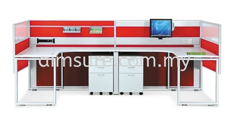 2 Pax U Shape Desking System (AIM28-C2-1-L-MV)
