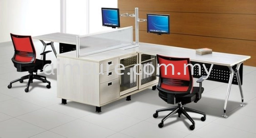 2 Pax T Shape Desking System (AIM28-C2-1-L-SN)