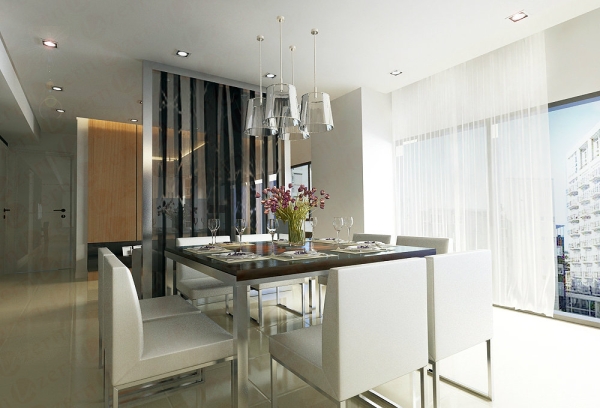 How To Make A Small Dinind Look Larger Living & Dining Area Modern Contemporary Interior Design for Chris's Condominium in SS2 Petaling Jaya Shah Alam, Selangor, Kuala Lumpur (KL), Malaysia Service, Interior Design, Construction, Renovation | Lazern Sdn Bhd