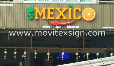 3D signage lighting will provide you with a quality and professional image suitable for bar and restaurant (click for more detail)