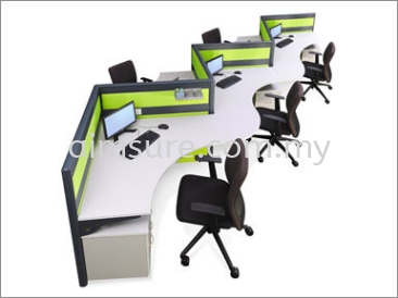 Boomerang Shape Office Workstation System (AIM60-C5-1-BS)